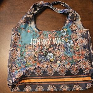 Johnny Was Blue and Orange Floral Tote